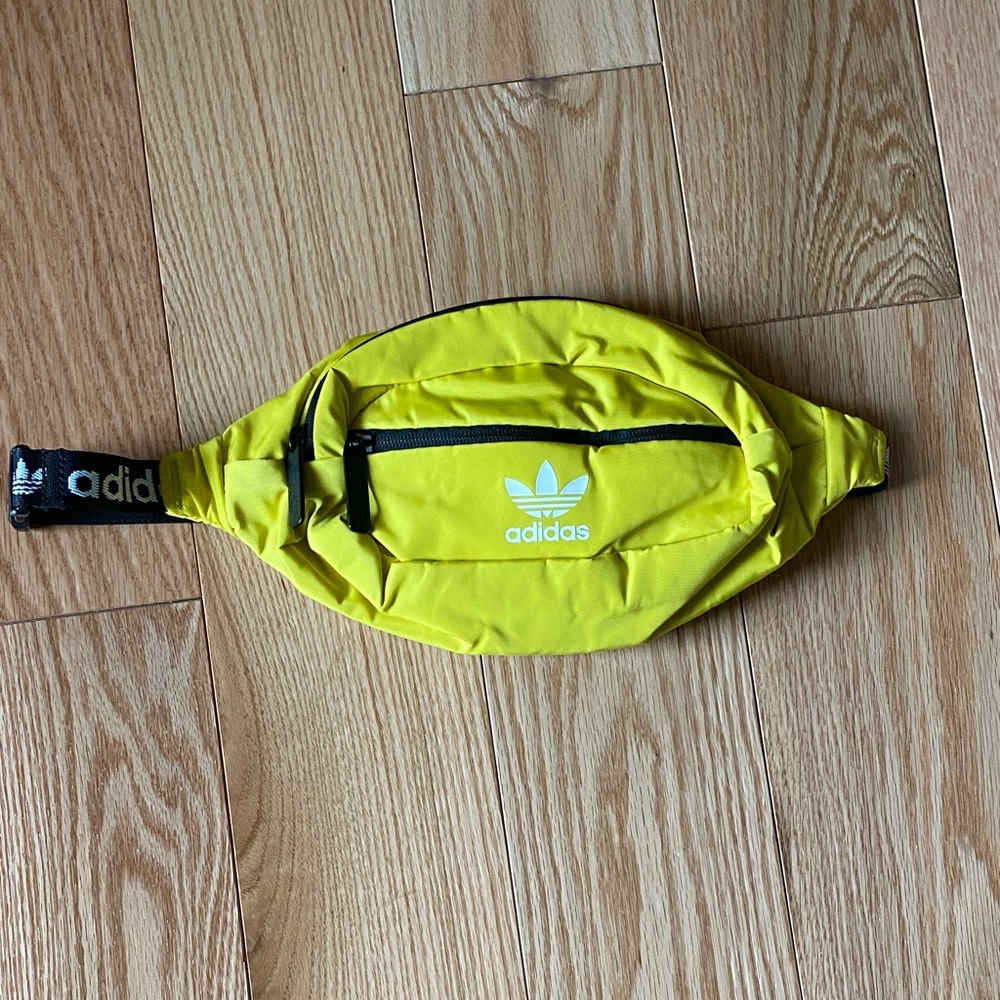 Adidas Yellow Trefoil Waist Bag with Black Strap